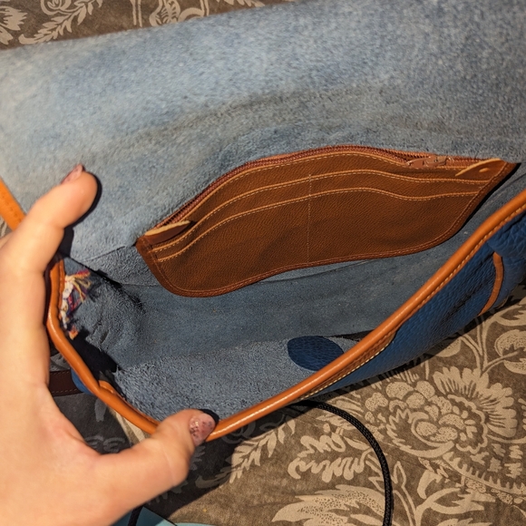 Vtg Dooney & Bourke Cavalry Trooper French Blue and British Tan Vintage Rare - Picture 6 of 7